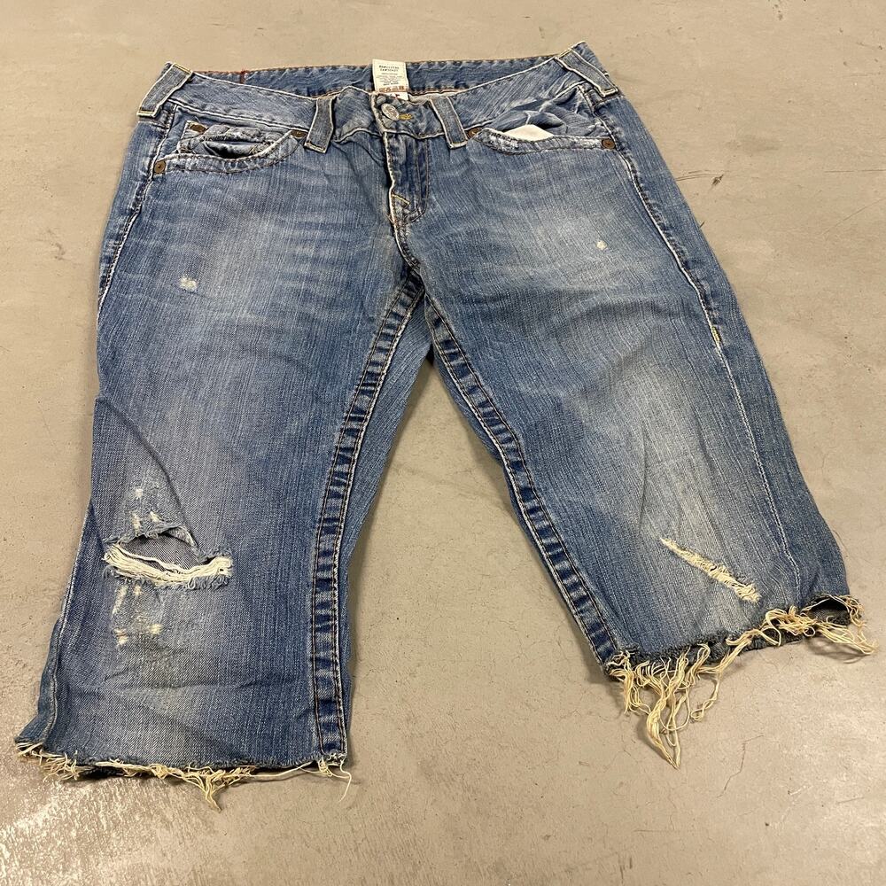 Y2K true religion jean cutoff shorts 32